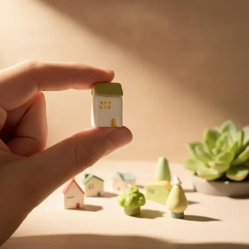 4/5/8Pcs Resin Miniature House Set, Cute Small House Models for Dollhouse, Fairy Garden and Terrarium Crafts