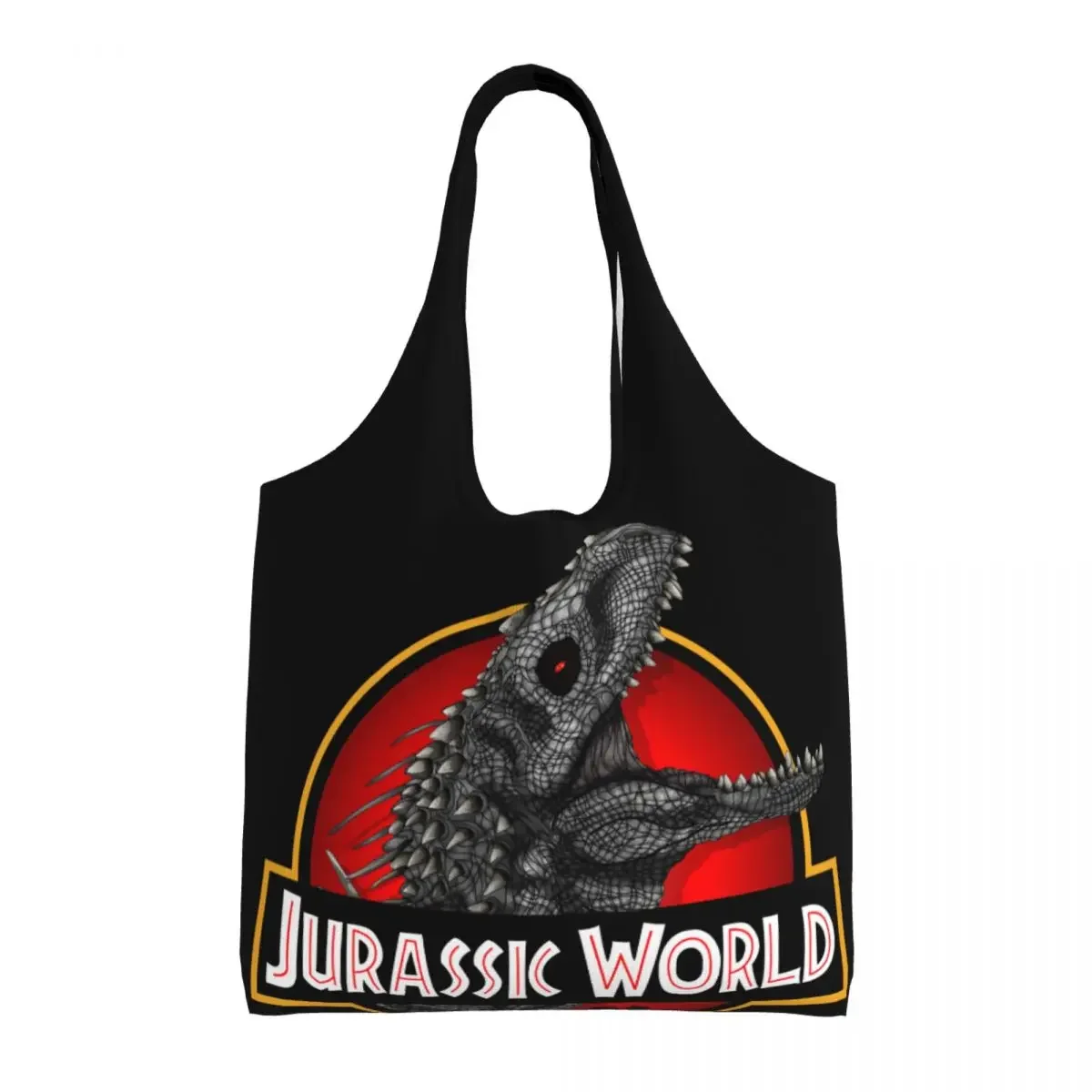 

Jurassic World Indominus Rex Canvas Shopping Bag Women Durable Big Capacity Groceries Dinosaur Film Tote Shopper Bags Handbag