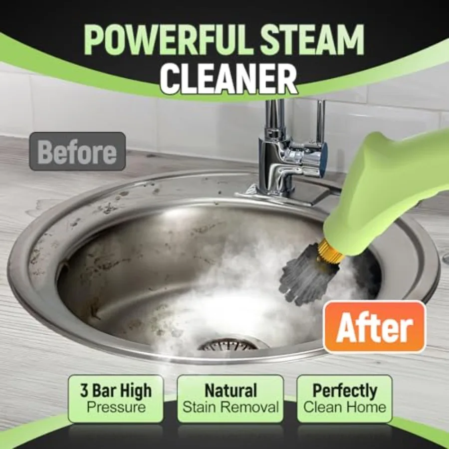 Przenośny parownik ręczny 2500W do samochodu, duża pojemność, szybkie nagrzewanie w 10 sekundach, parownica do czyszczenia z 9 akcesoriami.