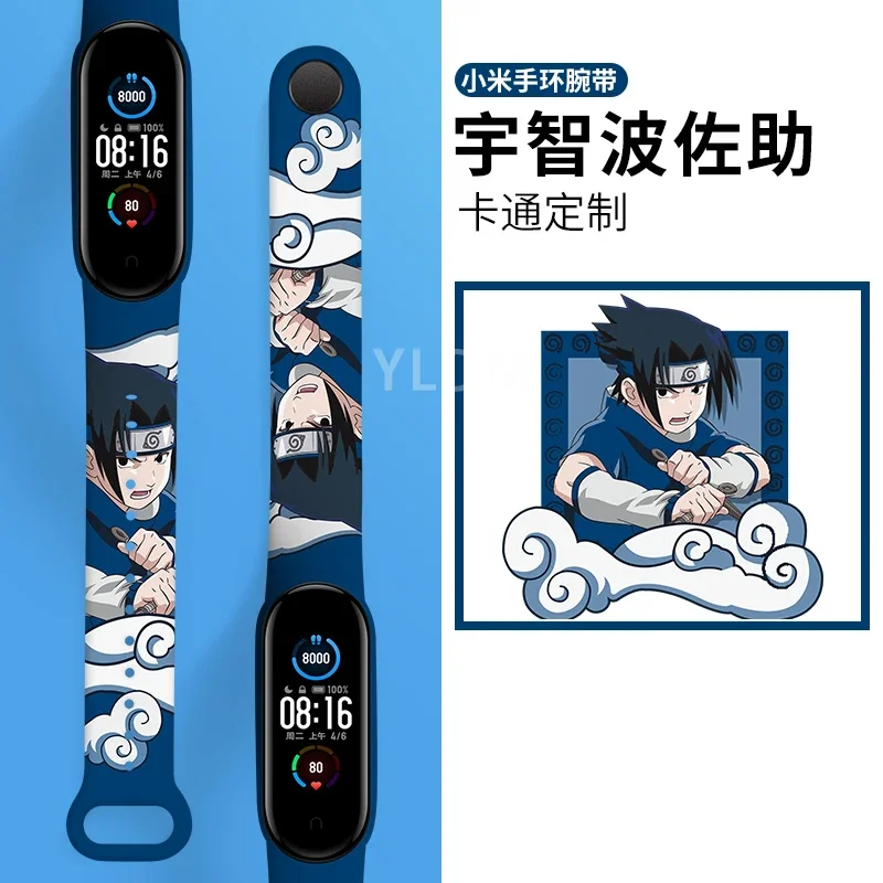 Japanese Anime NARUTO ONE PIECE Strap for Mi Band 6 5 4 3 Couples Cool Print Wristband Bracelet Replacement High Quality Mi Band