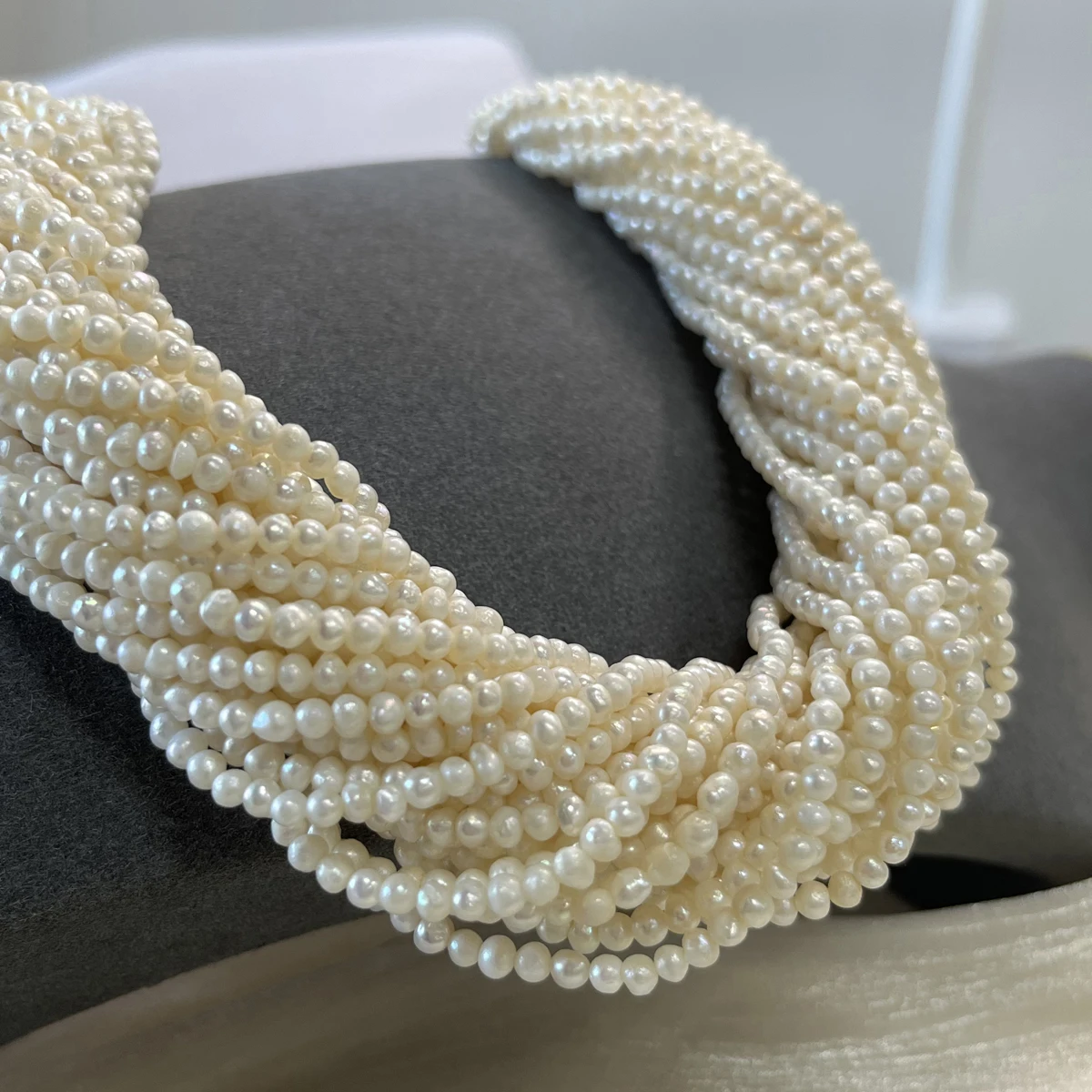 

4-4.5mm Natural Freshwater Pearl Semi-finished Near-round Beads for Jewelry Making Supplies DIY Necklace Bracelet Accessories
