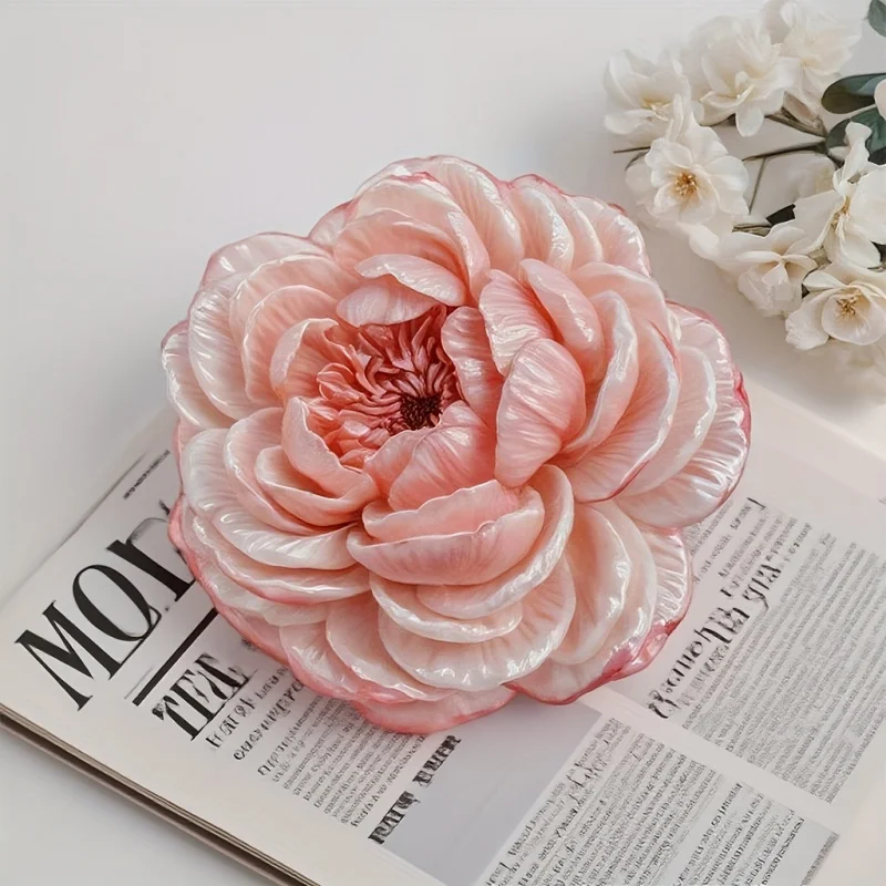 1Realistic Pink Peony Flower Mold - Anti-Stick Silicone Candle、Resin、Soap、Clay、Jewelry Mold - Elegant Home Decoration Flower Cra