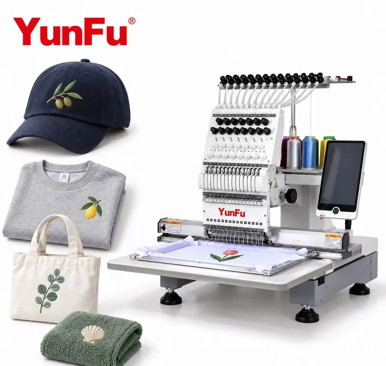 Commercial Automatic Computerized Single Head 15 Needle Embroidery Machine Europe Cap Embroidery Easy Operation Effective