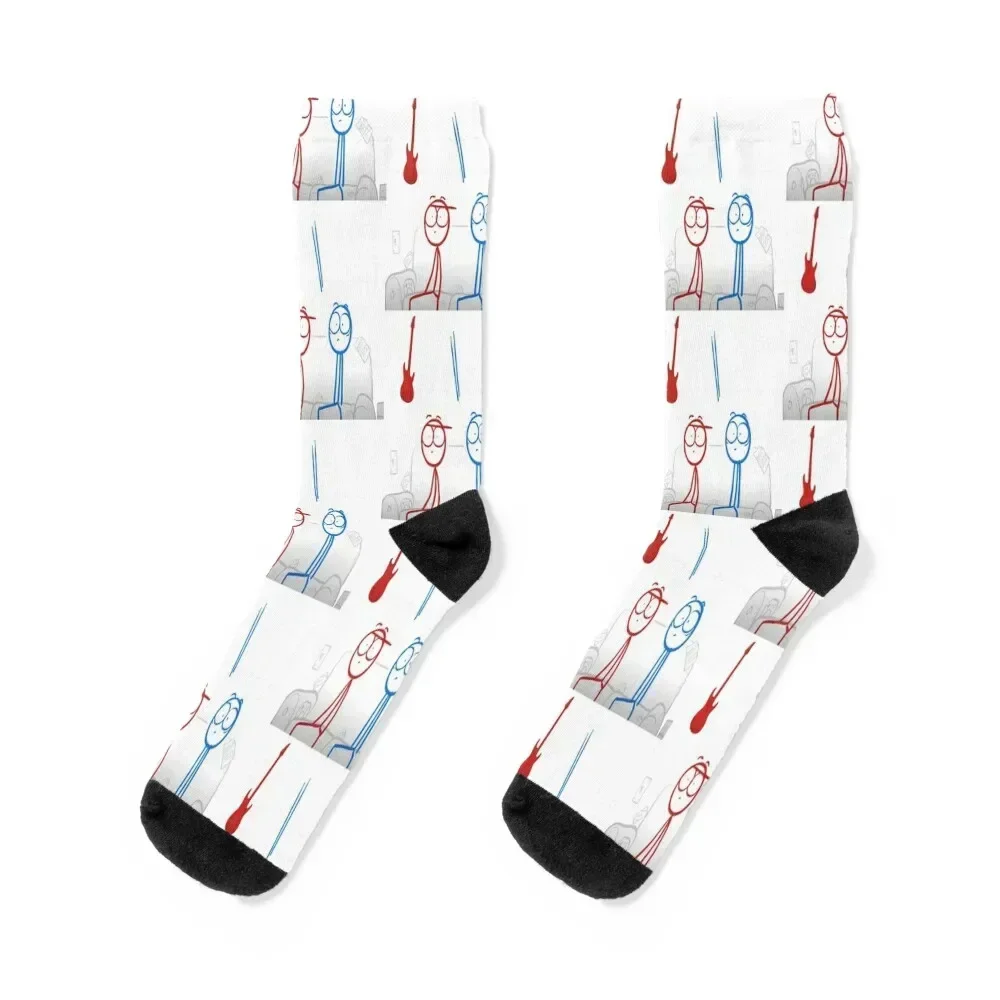 

Red and Blue - Dick Figures Comedy Cartoon Socks designer Lots Novelties hiking Boy Socks Women's