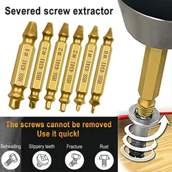 Damaged Screw Extractor Broken Bolt Stripped Set Double Head Tool Easy Out Removal Disassemble Stud Slip Teeth Demolish Remover