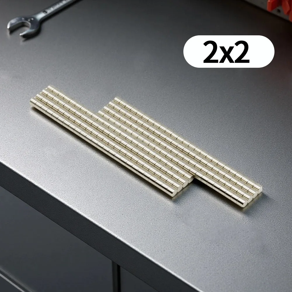 2x2mm Round Neodymium Disc Magnets Small Strong N35 NdFeB Magnets for Fridge DIY Craft Office & Tool Storage