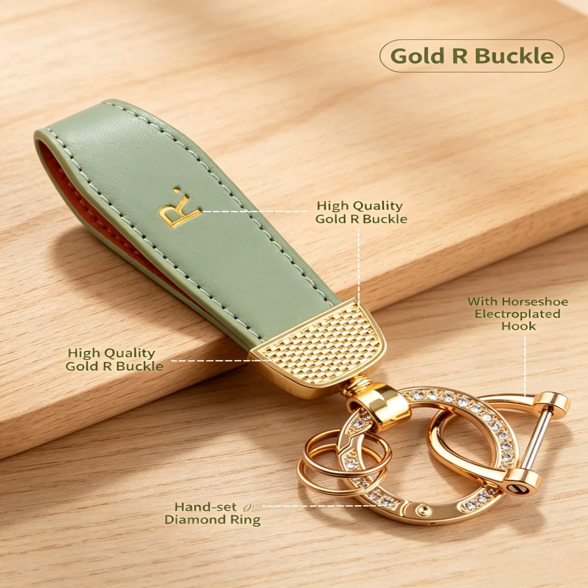 Luxus-Autoschlüsselanhänger mit Strass-Anhänger, Leder-Schlüsselring-Halter, Taschen- und Gepäck-Charm, Geschenk für Frauen und Männer, Mädchenhaft, Zinklegierung 2026 – Detail 3