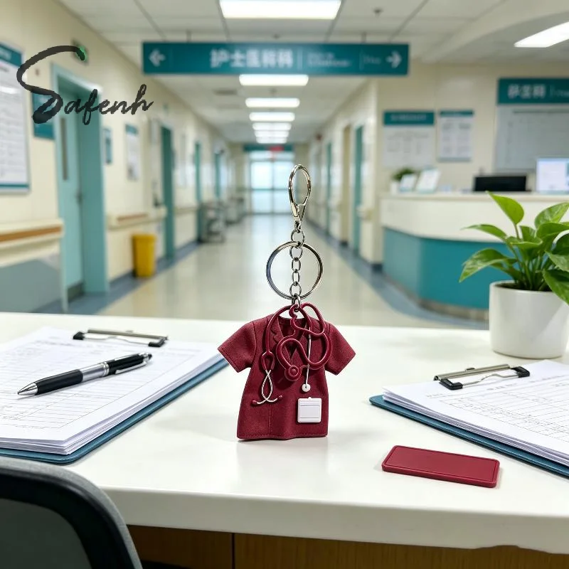 Scrub Keychain 2D Flat Design Stethoscope Decor Gift For Nurses Doctors  Staff Daily Ornaments