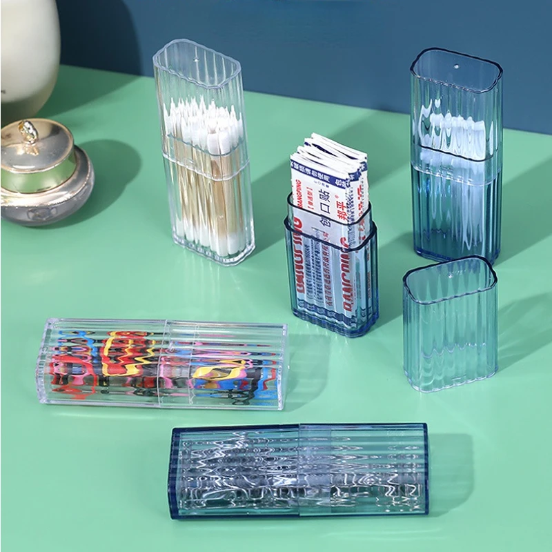 Clear Travel Cotton Swab Ball Box Organizer Case Hair Rope Dispenser Jewelry Holder Band Aid Boxs Dental Floss Storage Container