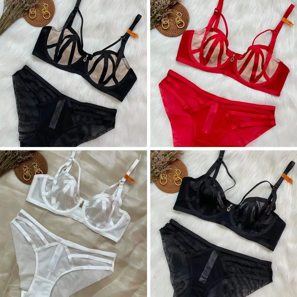 

Sexy Lace Lingerie Set for Women, Push Up Bra & Panty Set, Sheer Mesh Underwear for Special Occasions