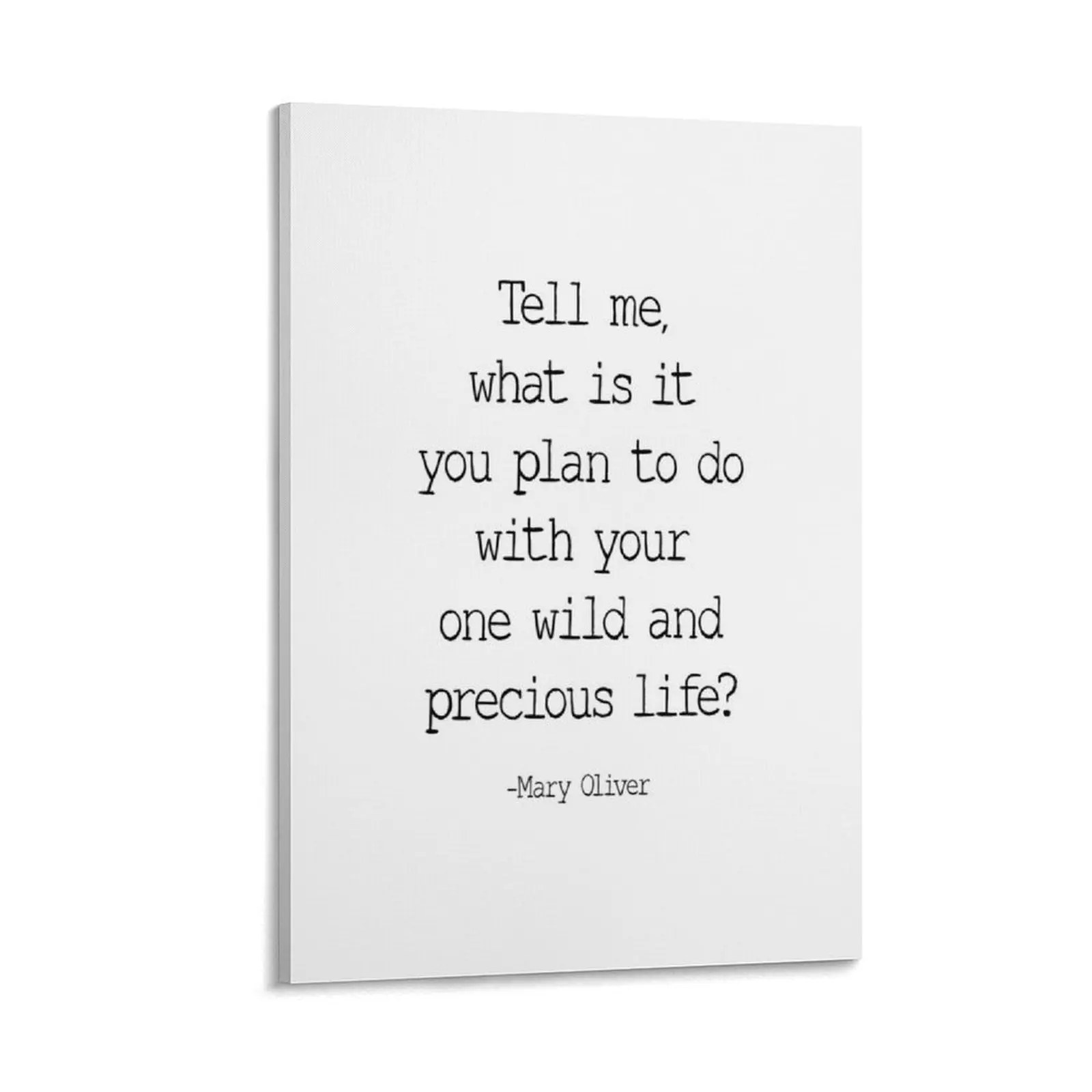 

Tell Me What Is It You Plan To Do With Your One Wild And Precious Life, Mary Oliver Quote, Inspirational Canvas Painting