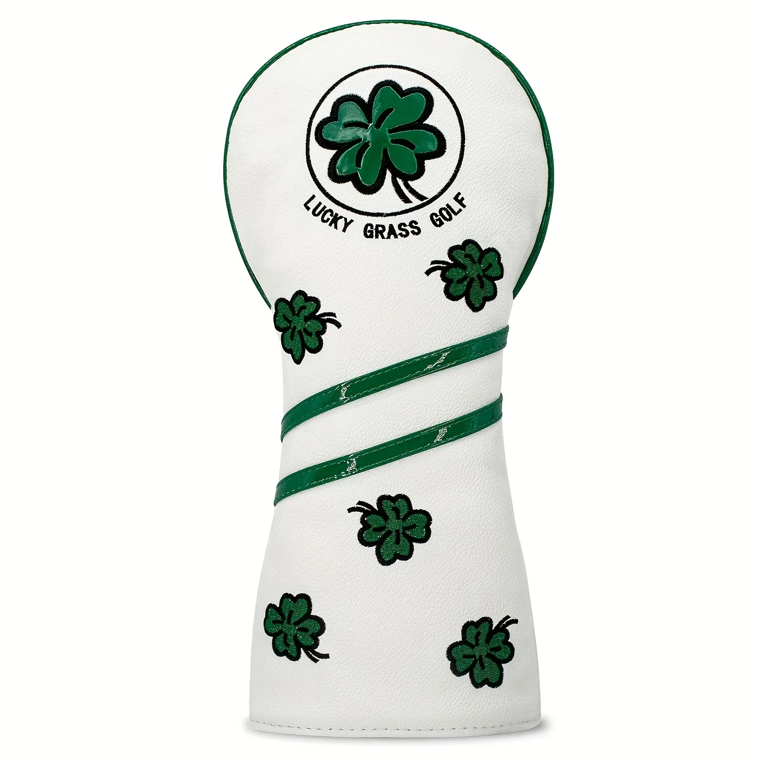 Fashion White Four Leaf Clover Design Golf Club Head Cover - Protective Durable Classic Accessory for Golf Enthusiasts