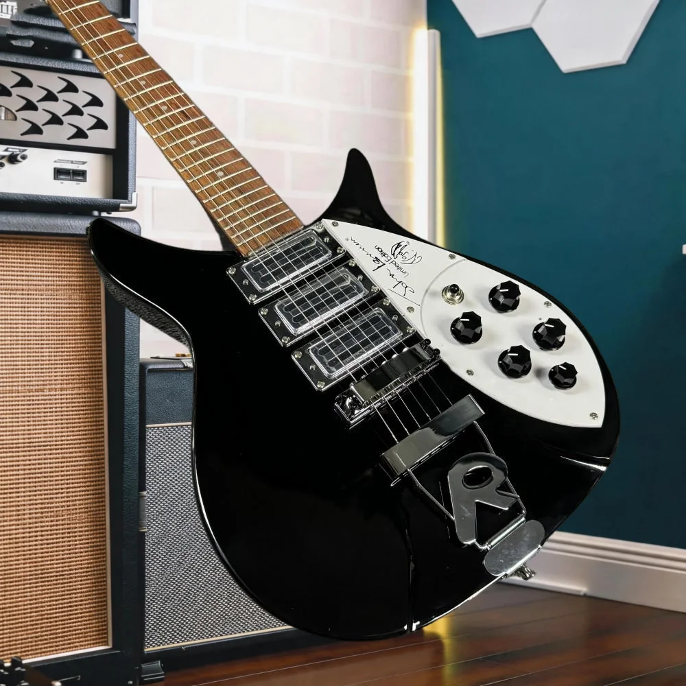 Hot sale Signature 330 Style  Guitar Gloss Black Solid Body 3 Humbucker Pickups R Tailpiece  Guitar
