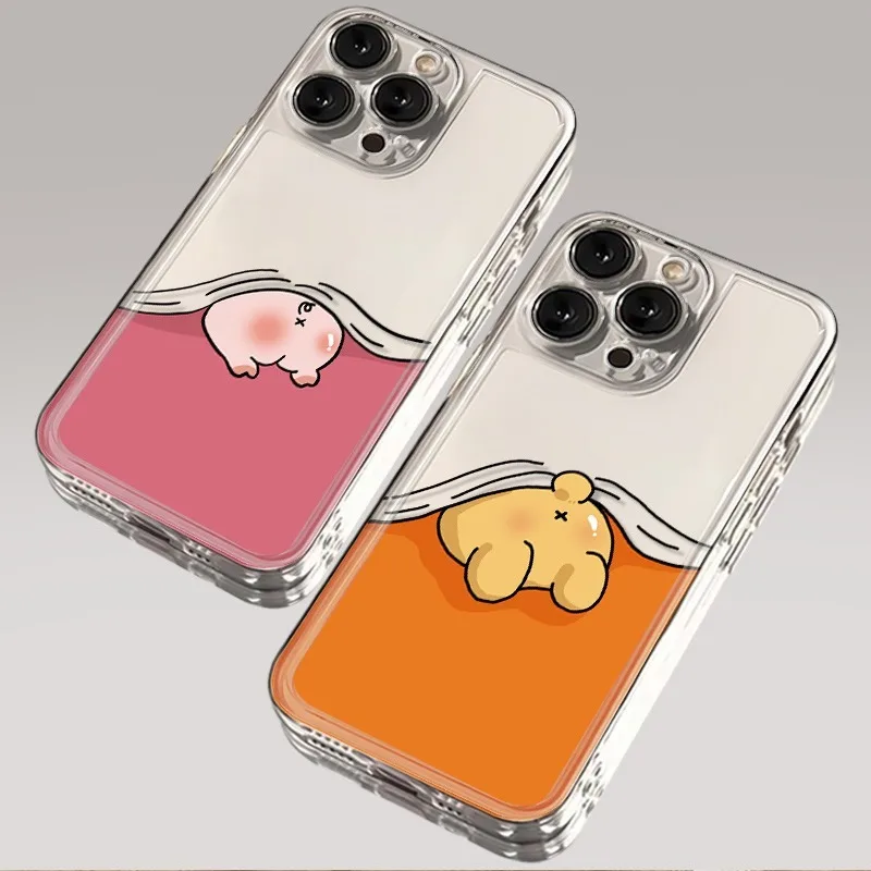 Cute Hide and Seek Animals Phone Case for iPhone 18 17 16 15 14 Pro Max 13 12 Mini 11 XR Soft TPU Protective Clear Fundas Cover