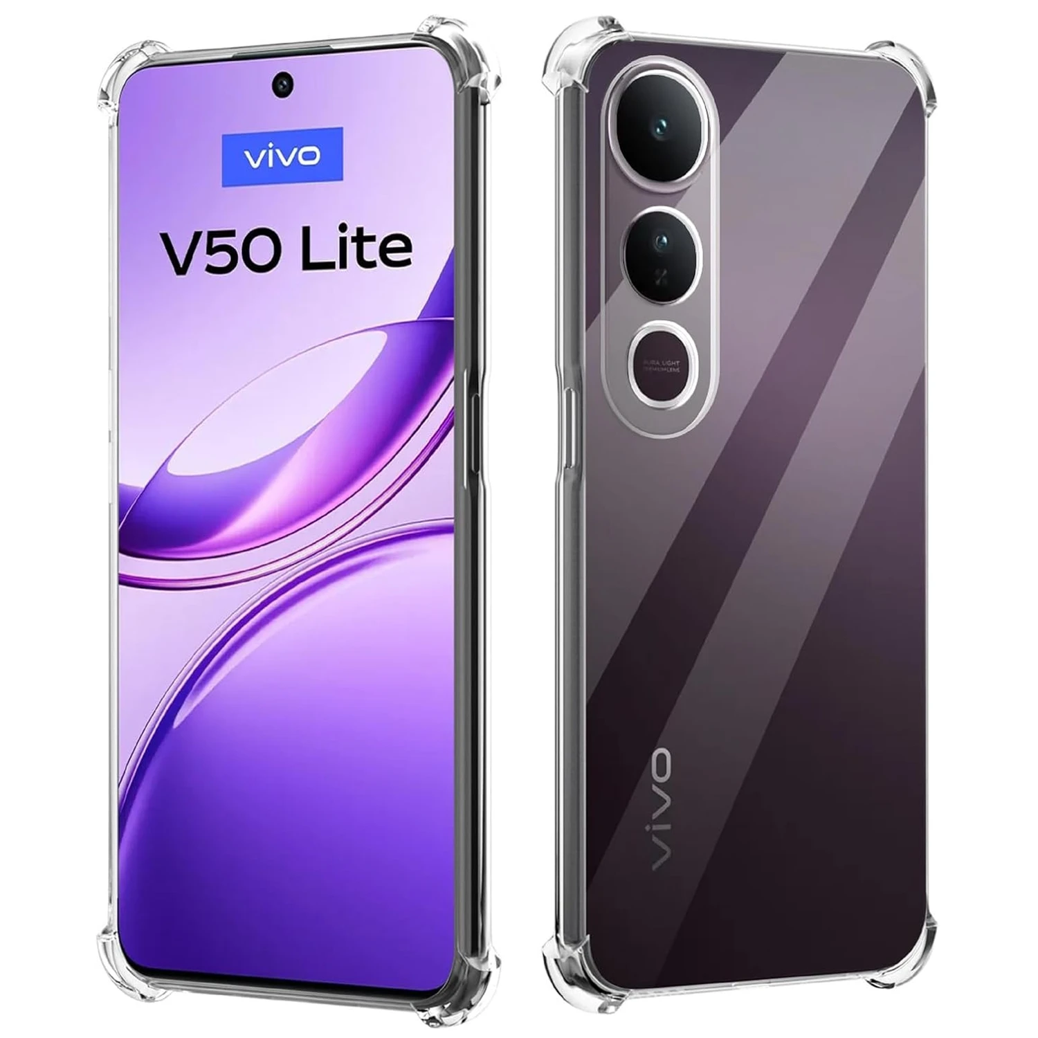 

Противоударный чехол из ТПУ с четырьмя кугнями для Vivo V50 Lite 5G, защитный чехол, прозрачный чехол Fundas Coque