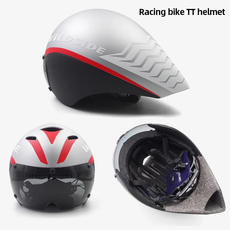 PC+EPS Road Bicycle Helmet for Aerodynamics Men\'s Racing Bike Helmet with Magnetic Lens Female Cycling Helmet Integrally-Molded