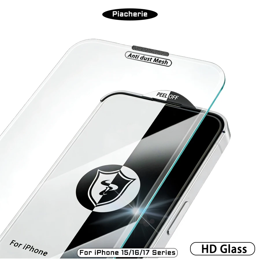 Cut Edge 0.5mm Privacy Tempered Glass For iPhone 18 Duo 17 15 16 Pro Max Plus Screen Protector Anti Dust Mesh Luxury Full Cover