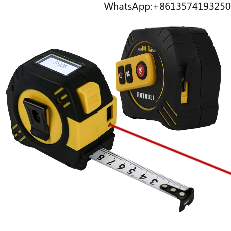 

2in1 Multifunction Laser Rangefinder Rechargeable 80m With 5m Tape LCD Display With Backlight Laser Tape Distance Measure