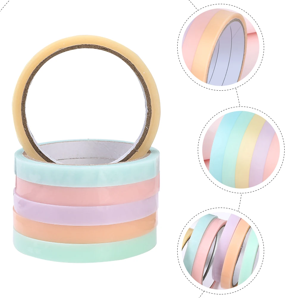 6 قطعة 6 لفات كرات لزجة صنع الشريط الملونة لتقوم بها بنفسك لاصق لتخفيف التوتر الضغط قابلة لإعادة الاستخدام البلاستيك الحرفية العرض لزجة