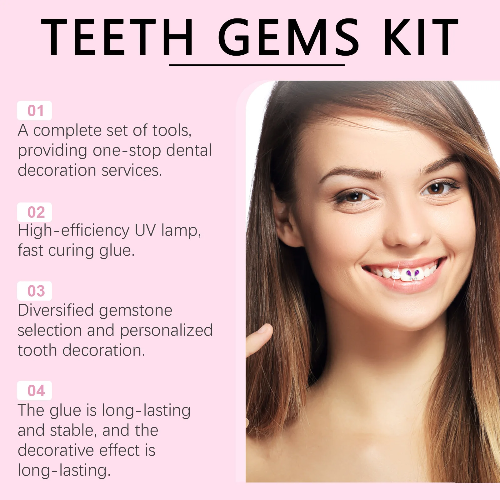 Tand Sieraden Kit DIY Tanden Edelstenen Kit Met Lijmen En Lichte Tanden Heldere Edelsteen Sieraden Decoratie Glinsterende Tand Gem Kit