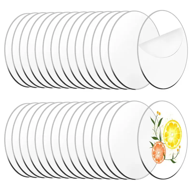 

ABJI-30 Pieces Clear Acrylic Circles, Round Acrylic Blanks Discs Round,For Halloween Christmas Ornament DIY Craft (6 Inch)