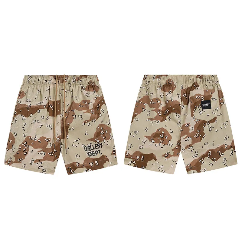 GALLERY DEPT desert camouflage letter print loose casual shorts