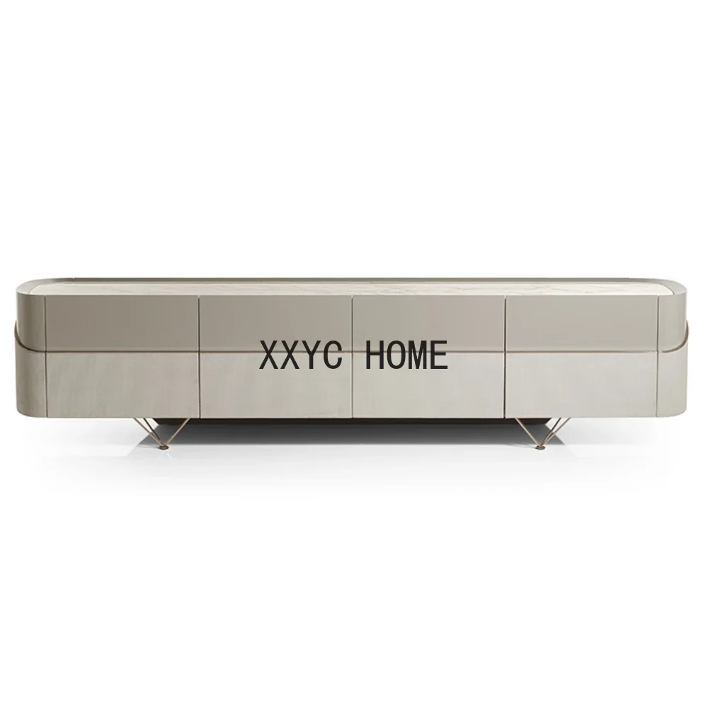 

Light Luxury Natural Marble TV Cabinet High-End Designer Living Room