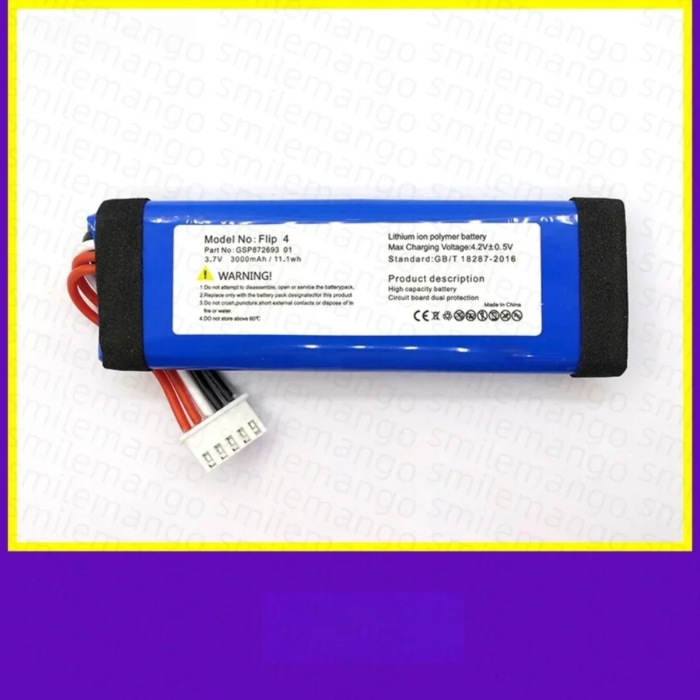3000mah Flip 4 battery for New replacement GSP872693 01 for JBL Flip 4/Flip 4 Special Edition battery
