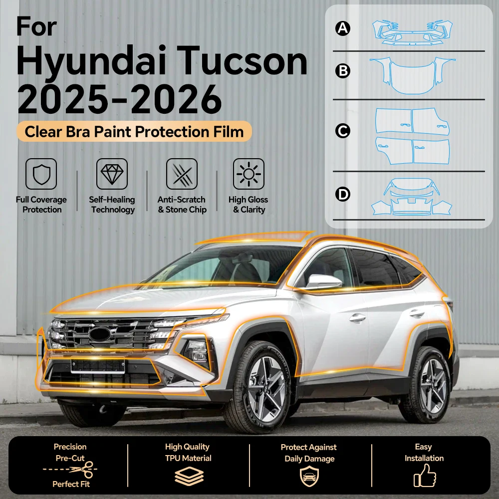 For Hyundai Tucson N Line 2025 TPU Paint Protection Film Car Body Pre-cut PPF Anti-Scratch Clear Bra Resistant Invisible Cover