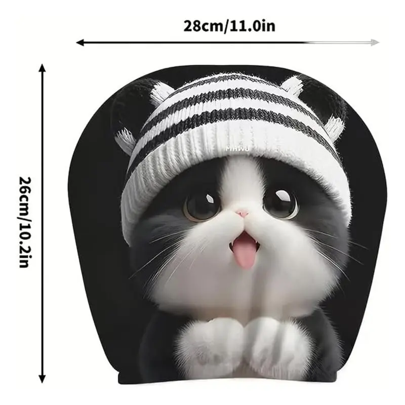N26R-Universal 4Pcs Funny Cartoon Car Headrest Covers, Cute Printed Car Seat Headrest Protectors Auto Seat Head Rest Cover