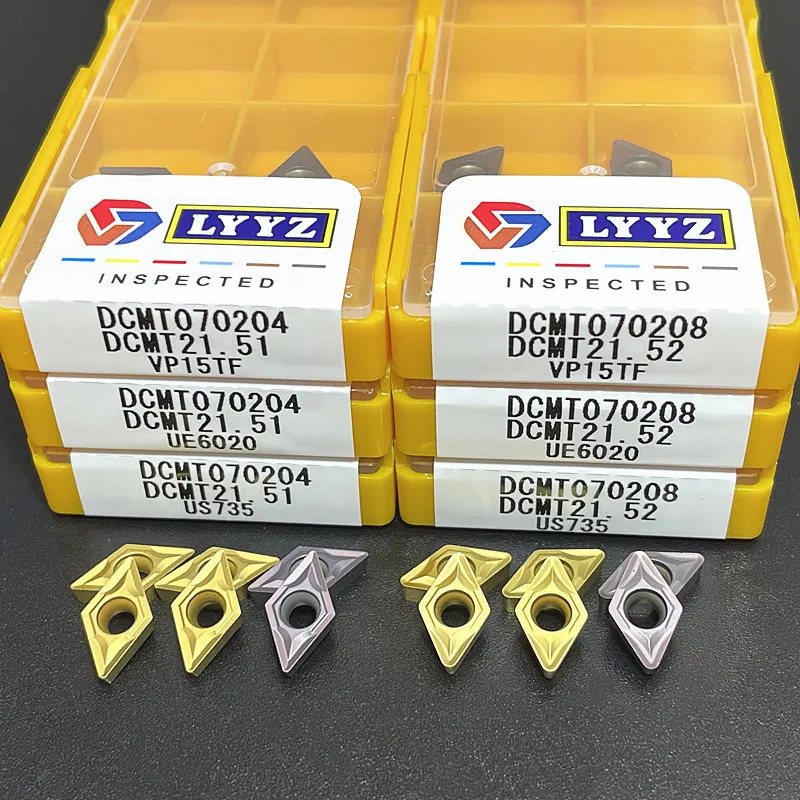 Alta Qualidade Ferramenta de Corte de Inserção de Viragem Dcmt070204 Dcmt070208 Vp15tf Ue6020 Us735 Dcmt070204 sm Ic907 908 Dcmt070204 Pm4225
