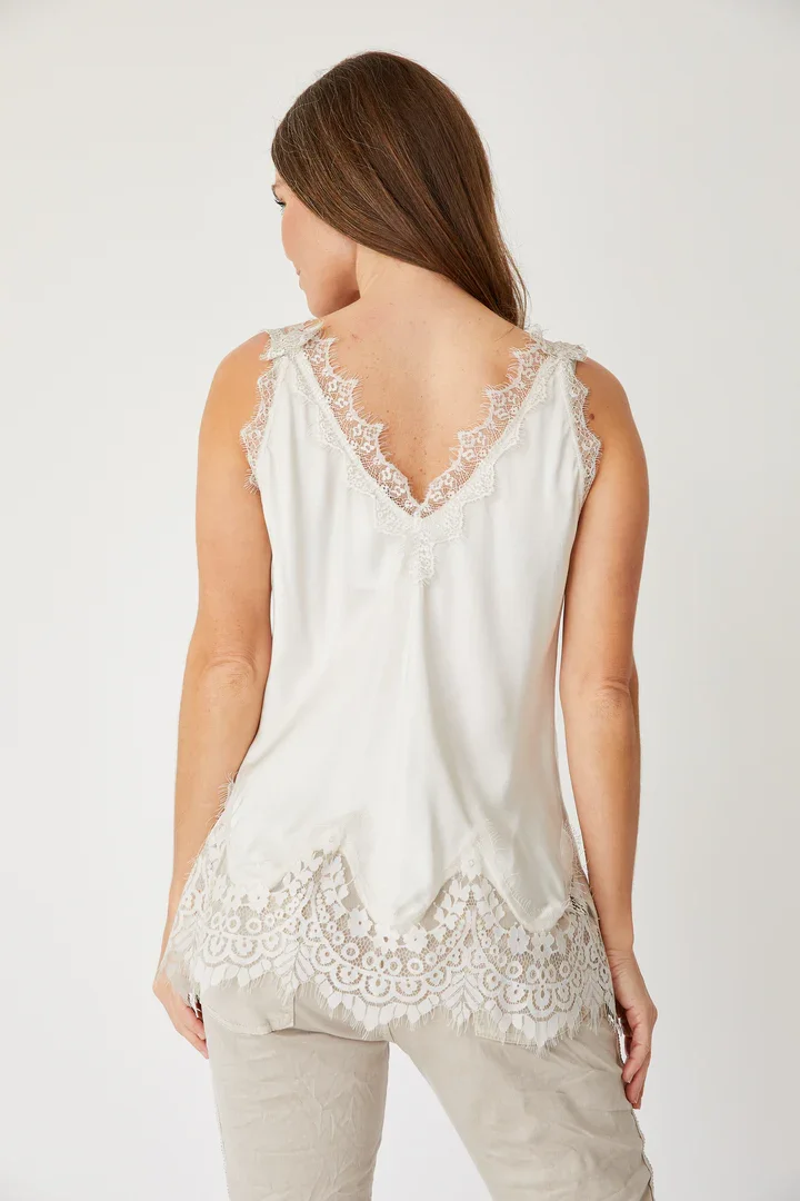 Camisetas sin mangas con ribete de encaje para mujer, camisetas de color sólido sin mangas con cuello en V, camisas holgadas