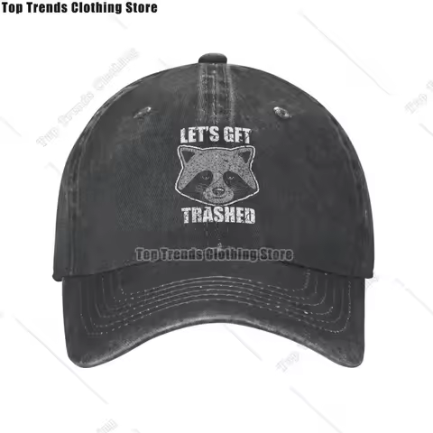 Fashion Cotton Funny Raccoon Baseball Cap for Men Women Personalized Adjustable Adult Eat Trash Dad Hat Outdoor