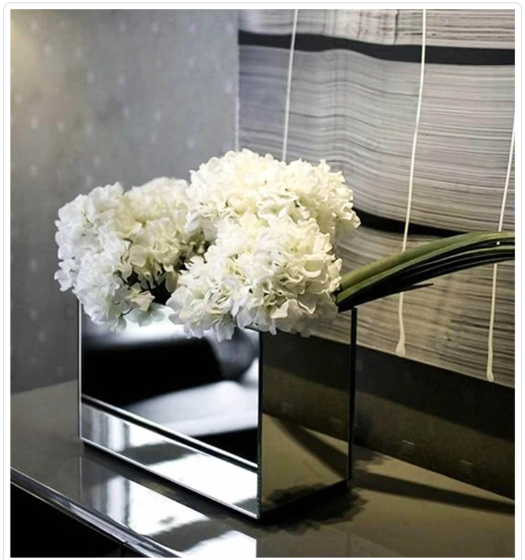 

Crystal mirror vase, glass flower stand, modern fashion flower ware simulated ornamentation, countertop flower arrangement