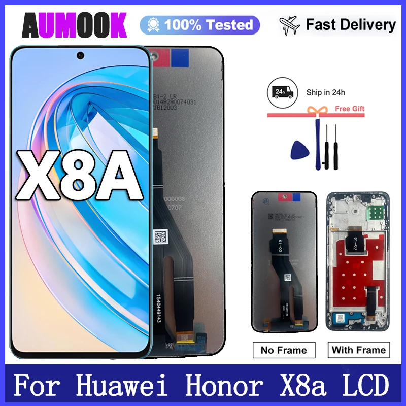 Nueva pantalla de 6,7 pulgadas para Honor X8a, conjunto de digitalizador de pantalla táctil LCD para Honor X8A CRT-LX1 LX2 LX3, repuesto de pantalla