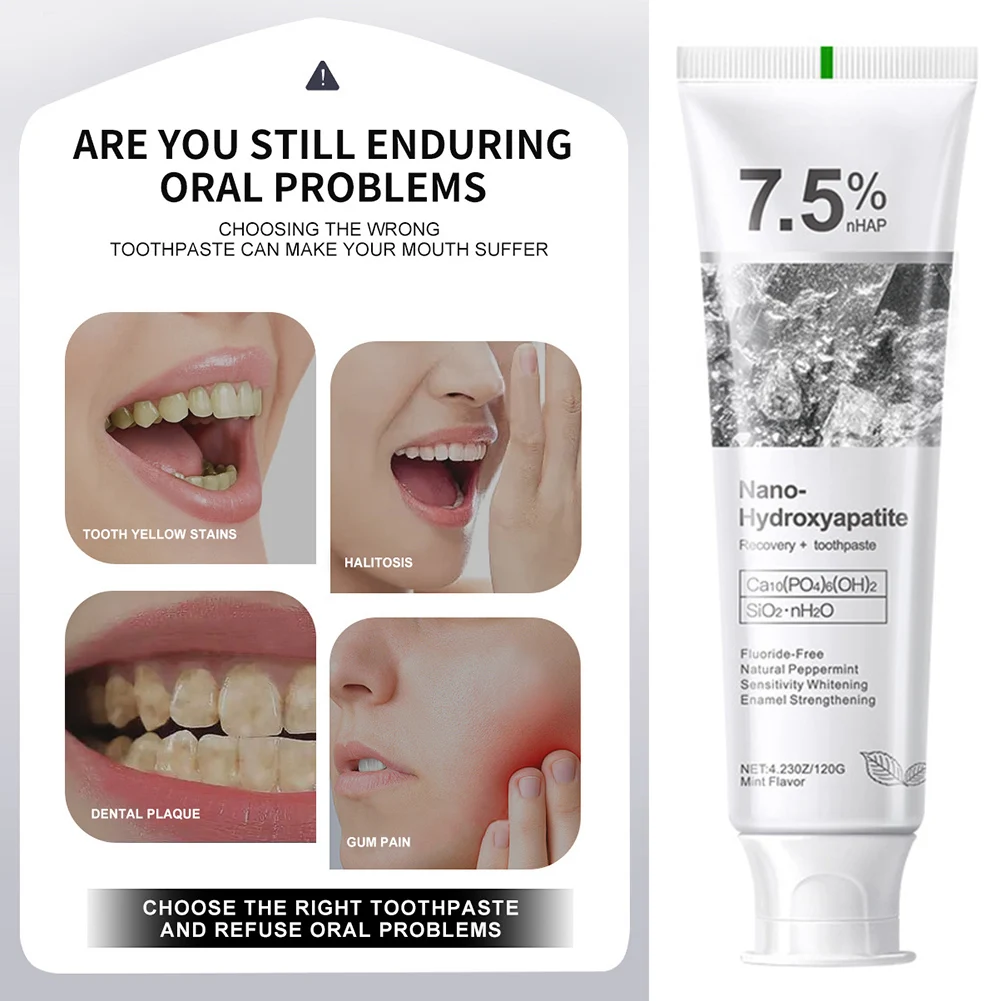 معجون أسنان هيدروكسيباتيت نانو هيدروكسيباتيت أسنان نظيفة تبيي #2