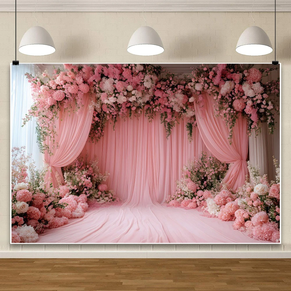 زهرة الستارة الزفاف التصوير خلفية زهرة غرفة الربيع المشهد الزفاف صورة ديكور حفلة خلفية كابينة تصوير الدعائم