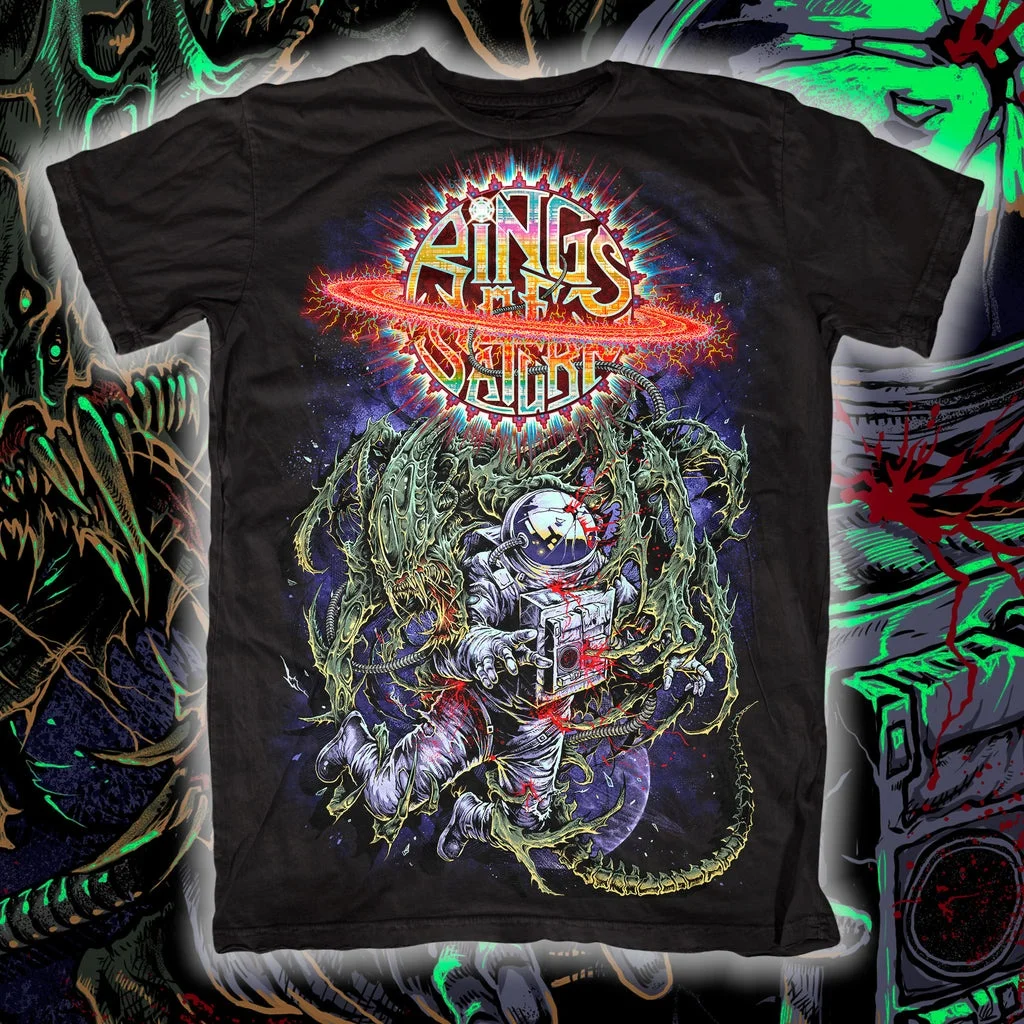Rings of Saturn Band Graphic Cotton T-shirt Unisex Summer Short Sleeve Fashion Brand Tee Luxury Casual Vintage Retro Top