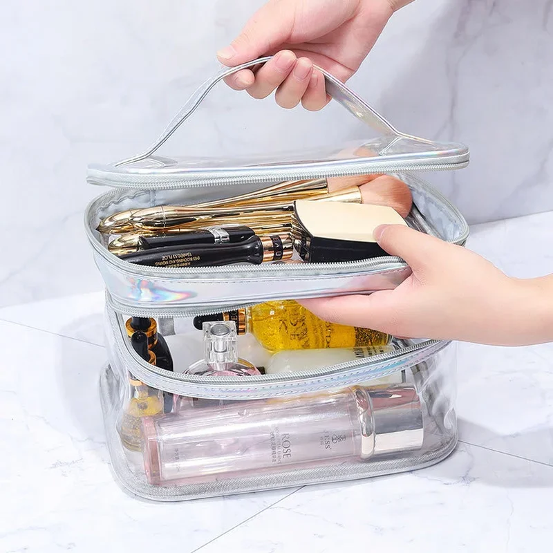 

Transparent Cosmetic Bag Female Net Celebrity Large-capacity Travel Girl Portable Portable Waterproof Wash Bag Bag Ring box Bag