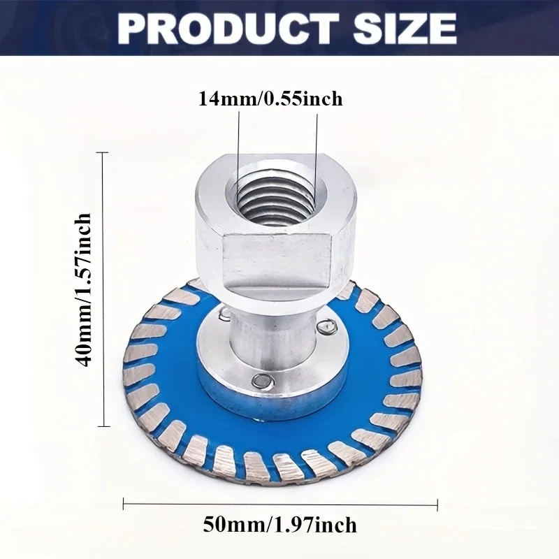 1 PC M14 Flens Diamantdoorslijpschijf 75mm 50mm 2 Inch Afneembare Mini Carving Tool Blade voor Graniet Marmeren Tegels Steen Snijden