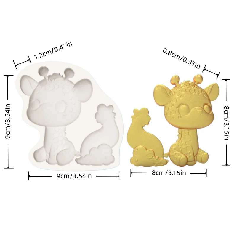 Cloud Rainbow Deer Mold Healing-Themed Fondant Chocolate Decoration DIY Silicone Mold
