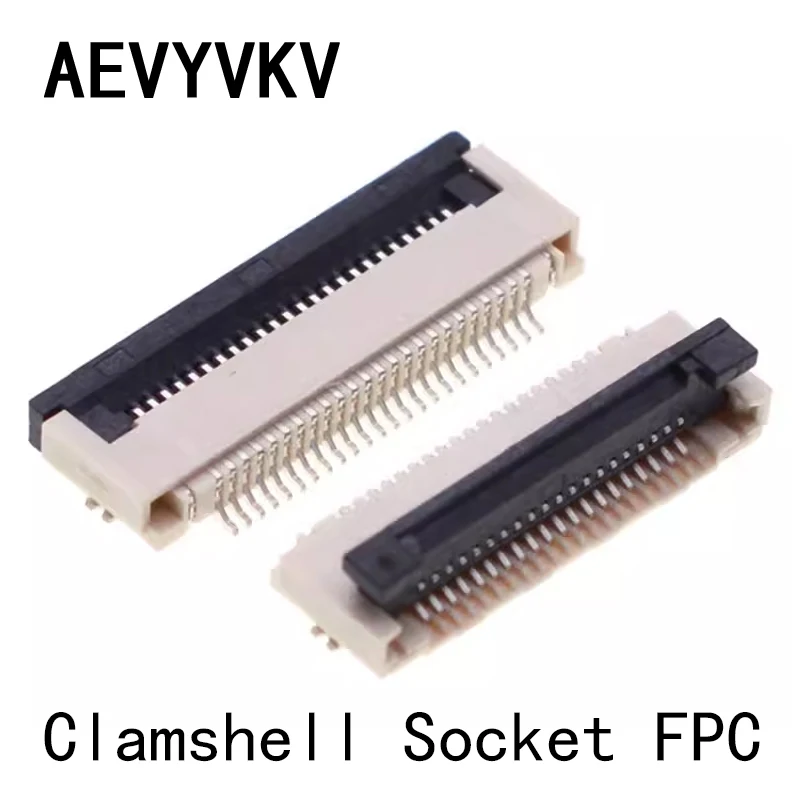 10pcs 0.5mm/1mm Pitch Under Clamshell Socket FPC FFC Flat Cable Connector 4P 5P 6P 8P 10P 12P 14P 16P 20P 22P 24P 30P 34P 40P
