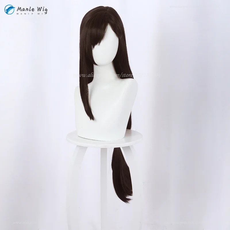 Anime Tifa Lockhart Cosplay Wig Straight Black Brown Tifa Cosplay Wigs Heat Resistant Synthetic Hair Women Role Play Game Wig