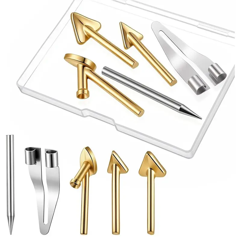 Replacement Set- Copper For Plastic Welding Tips 5-Pack Triangle Smoothing Tip For Plastic Welder, Car Bumper& Kayak Repairs