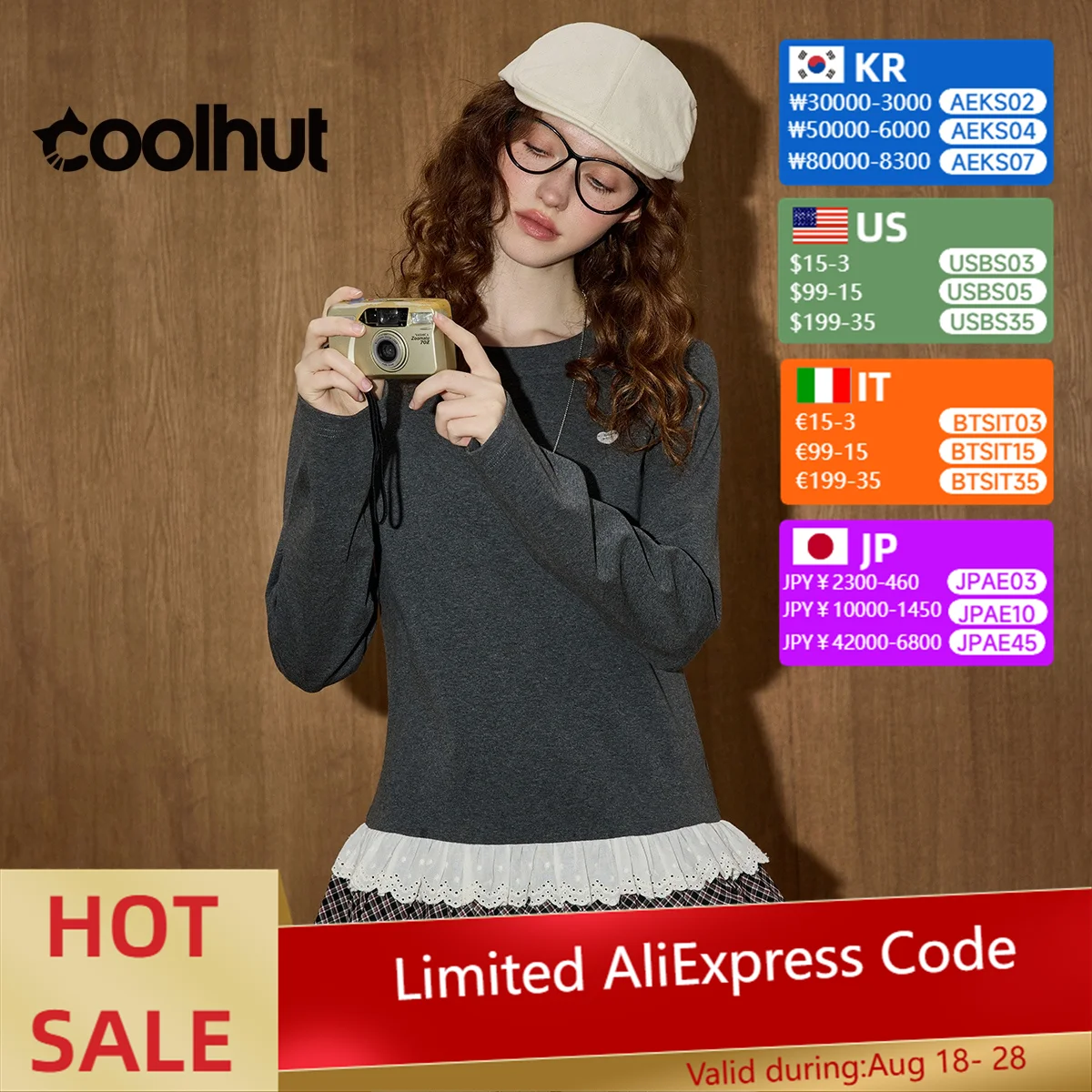 

COOLHUT, новый дизайн, женская осенняя блузка из двух предметов с кружевной отделкой, облегающая многослойная блузка с длинными рукавами, молодежная осенняя базовая футболка