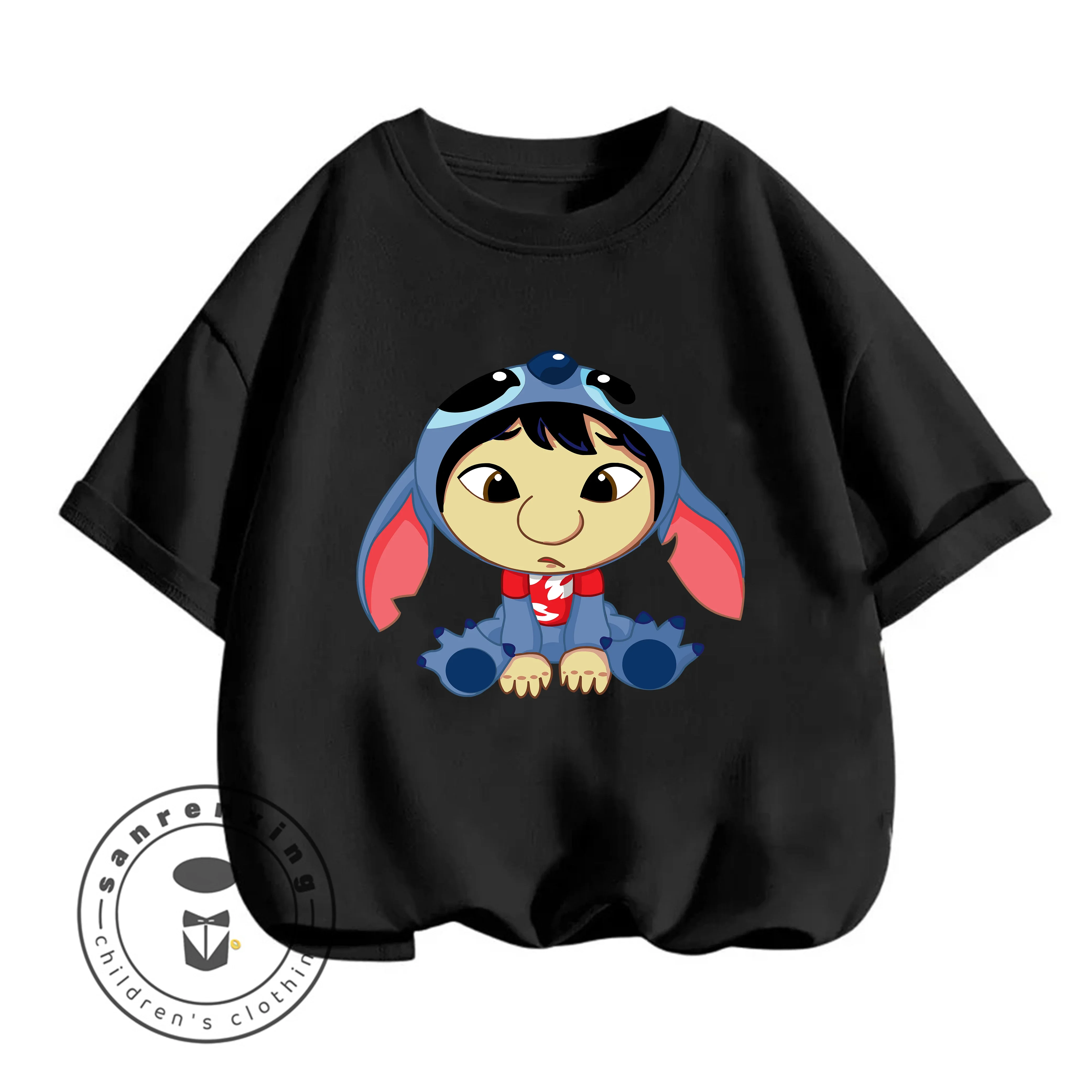 

Футболка с коротким рукавом Stitch Alien 2D Graphic Laugh 2026 для детей, летняя, повседневная, для мальчиков и девочек-подростков, хит продаж