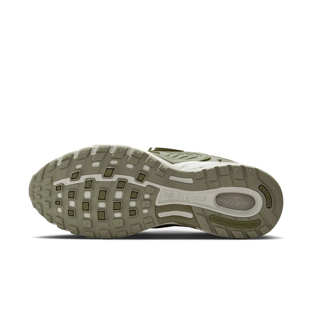 Nike Air Pegasus Wave, zapatillas deportivas casuales de caña baja para hombre, color verde oliva, diseño con parches de malla y cordones, modelo Ib0612-300.