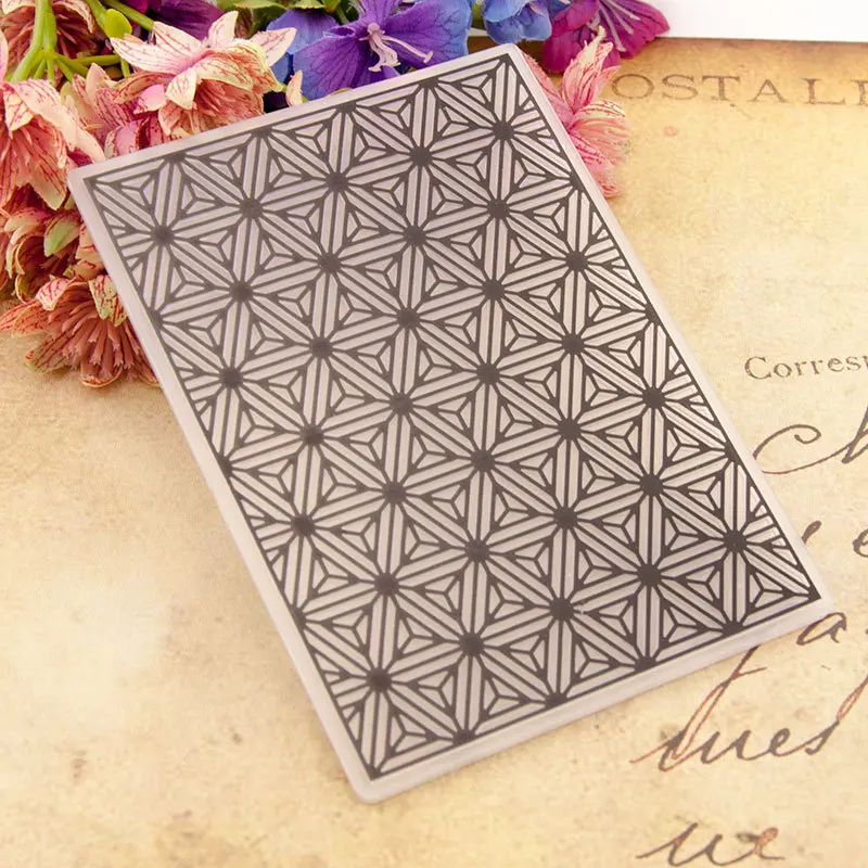 Diamond Grid Background Plastic Embossing Folders for Cards Making, 3D Scrapbook Stencils Album Crafts Template Mold EM158