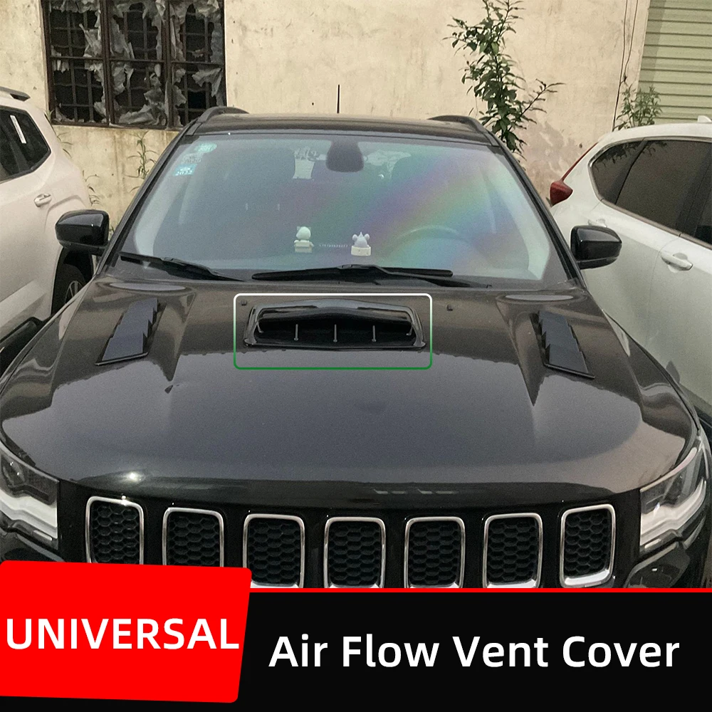 

Car Air Flow Intake Hood Scoop Vent Bonnet Decorative Covers Center Side Air Outlet Hood Universal Auto Exterior Accessories