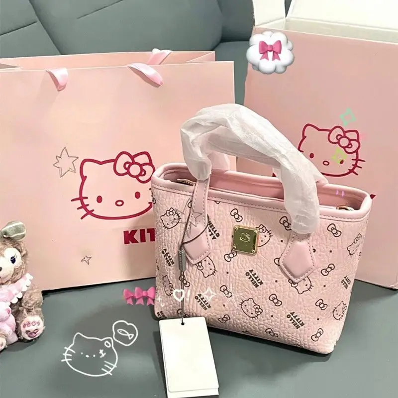 Sanrio New Style Handbag Hello Kitty Fashion Tote Bag Autumn and Winter Vegetable Basket Series Crossbody Bag Cute Shoulder Bag